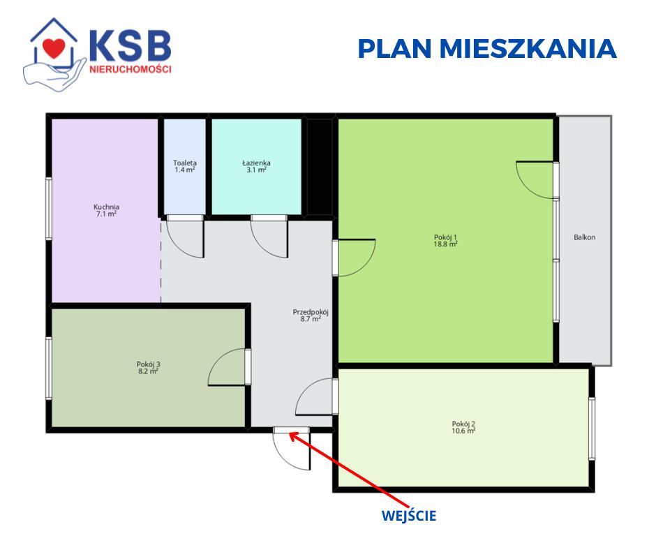 Mieszkanie 3-pokojowe Ostrowiec Świętokrzyski, ul. Mieczysława Radwana. Zdjęcie 15