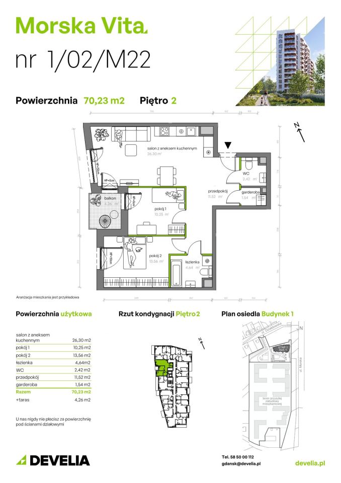 Mieszkanie 3-pokojowe Gdynia Leszczynki, ul. Działdowska. Zdjęcie 7
