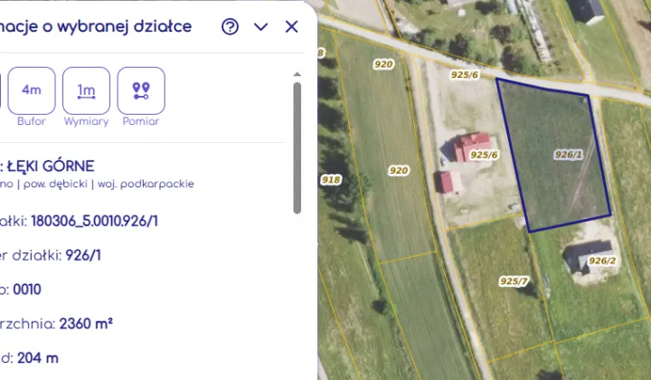 Działka rolno-budowlana Łęki Górne