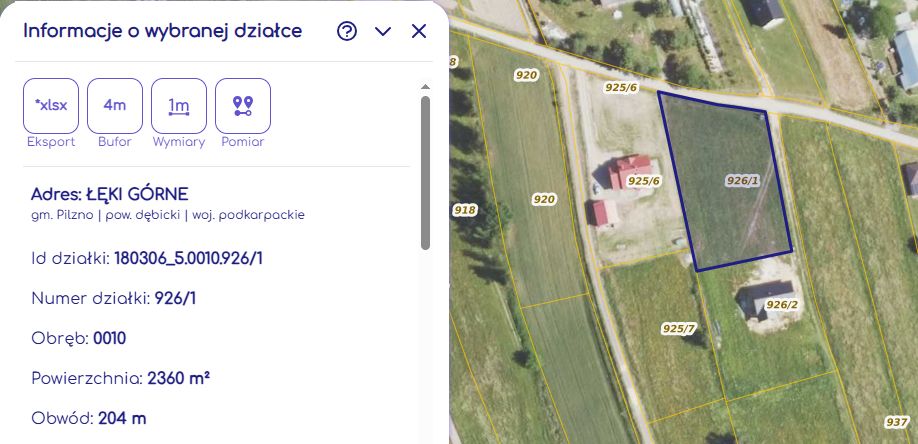 Działka rolno-budowlana Łęki Górne