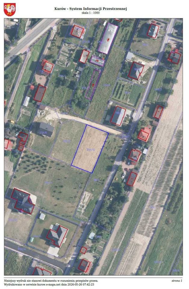 Działka budowlana Kurów, ul. Bratkowa. Zdjęcie 1