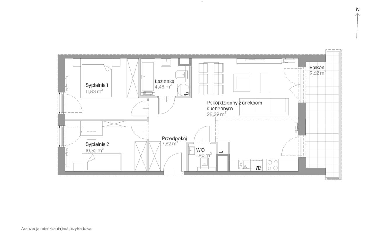 Mieszkanie 3-pokojowe Kraków Czyżyny, ul. Romana Ciesielskiego. Zdjęcie 14