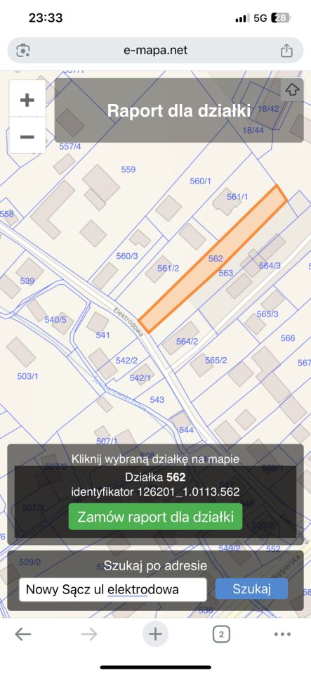 Działka inwestycyjna Nowy Sącz Biegonice, ul. Elektrodowa. Zdjęcie 2