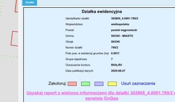Działka budowlana Skoki