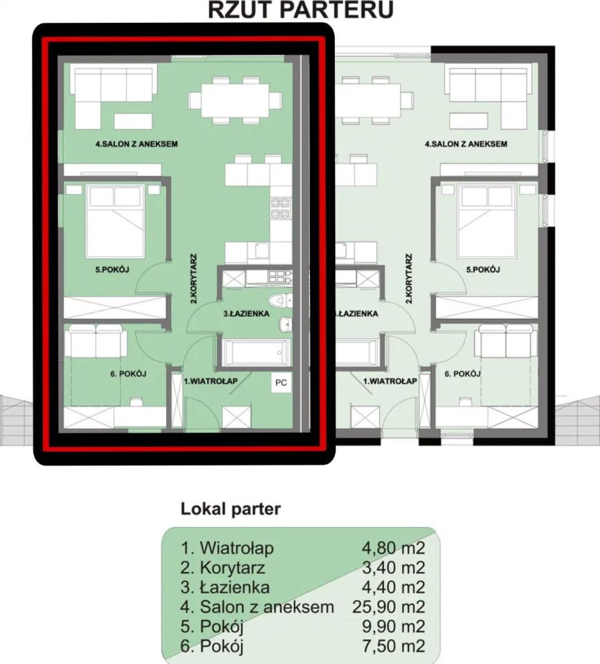 Mieszkanie 3-pokojowe Niepołomice. Zdjęcie 5