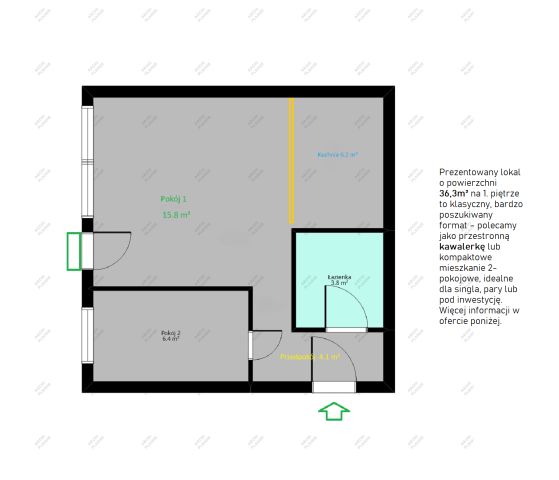 Mieszkanie 2-pokojowe Ostrowiec Świętokrzyski Centrum, ul. Iłżecka. Zdjęcie 1