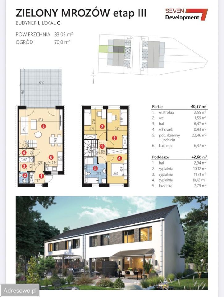 dom szeregowy, 4 pokoje Mrozów, ul. Wodna. Zdjęcie 3