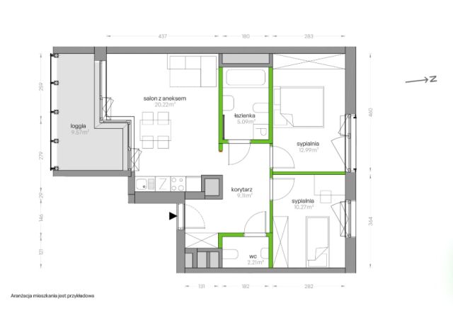 Mieszkanie 3-pokojowe Warszawa Mokotów, ul. Władysława Sikorskiego. Zdjęcie 6