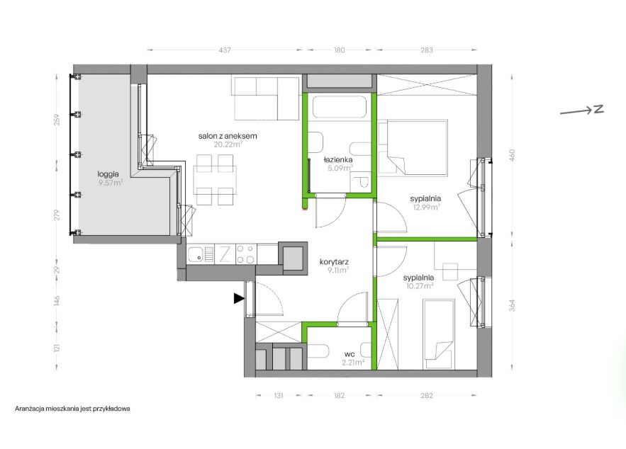 Mieszkanie 3-pokojowe Warszawa Mokotów, ul. Władysława Sikorskiego. Zdjęcie 6