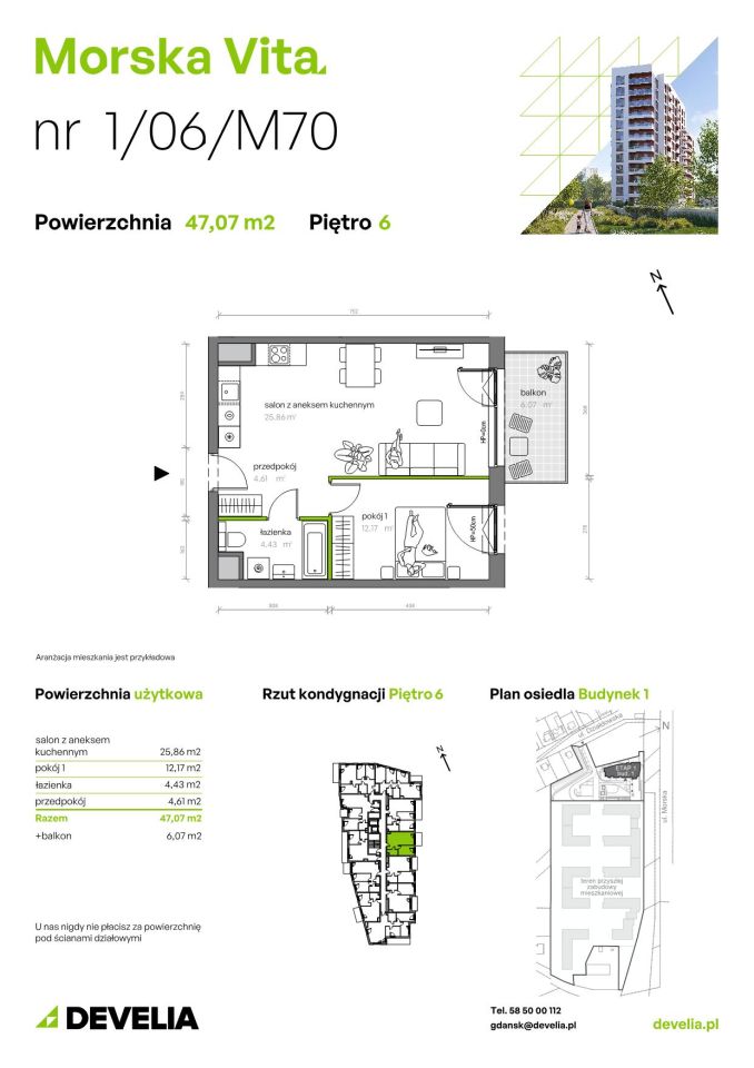 Mieszkanie 2-pokojowe Gdynia Leszczynki, ul. Działdowska. Zdjęcie 7