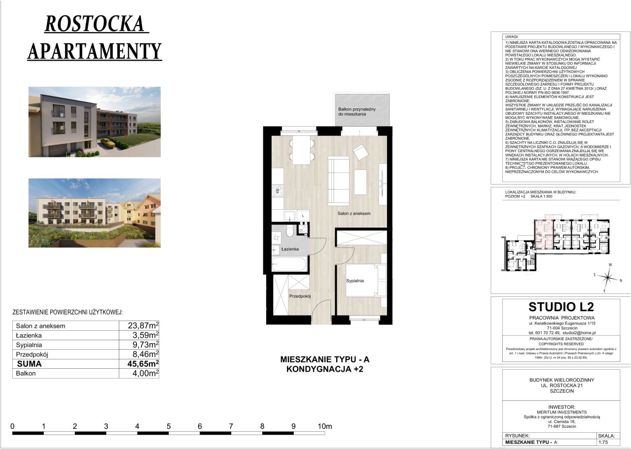 Mieszkanie 2-pokojowe Szczecin Warszewo, ul. Rostocka. Zdjęcie 1
