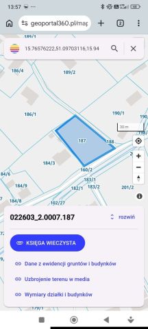 Działka rolno-budowlana Twardocice. Zdjęcie 1