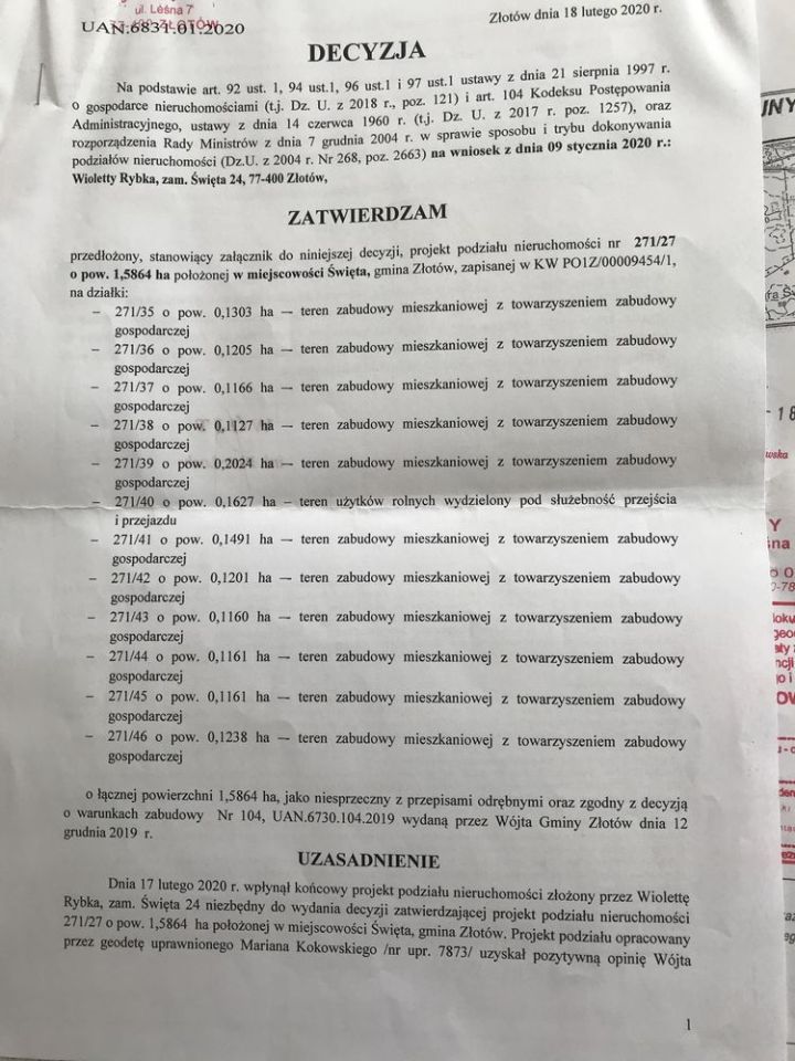 Działka budowlana Święta. Zdjęcie 2