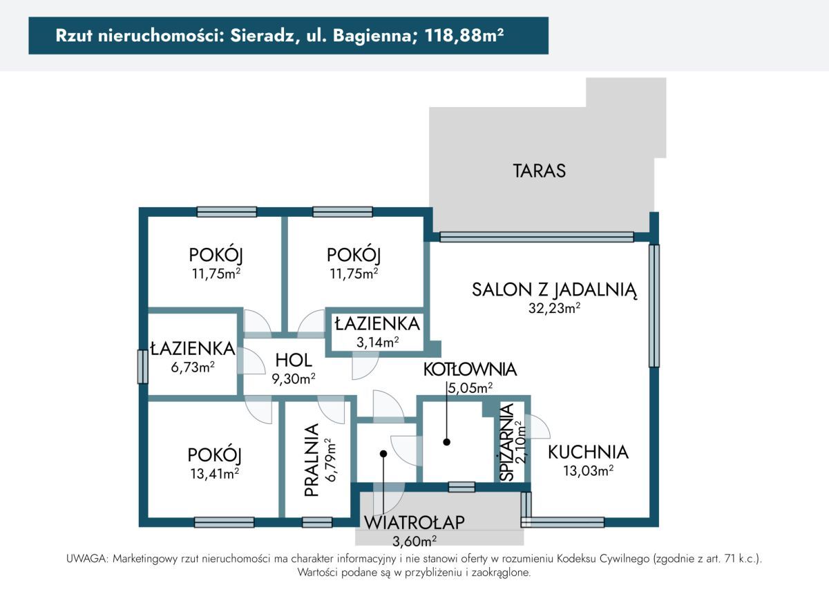 dom wolnostojący, 4 pokoje Sieradz, ul. Bagienna. Zdjęcie 24