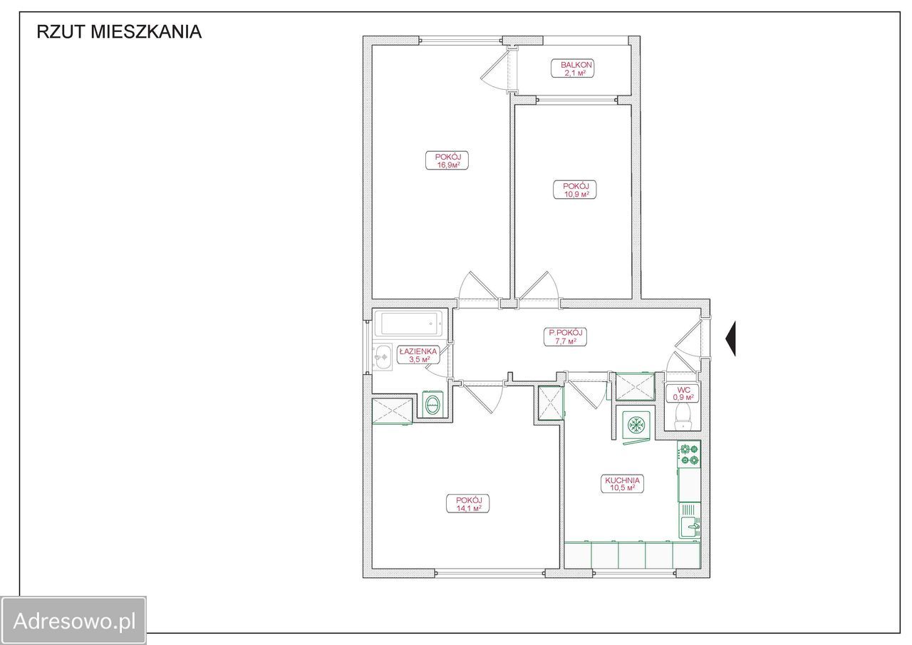 Mieszkanie 3-pokojowe Lublin Tatary, ul. Mełgiewska