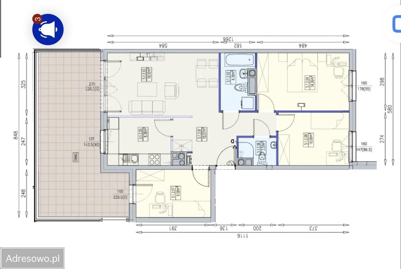 Mieszkanie 4-pokojowe Wrocław Krzyki, al. Karkonoska. Zdjęcie 6