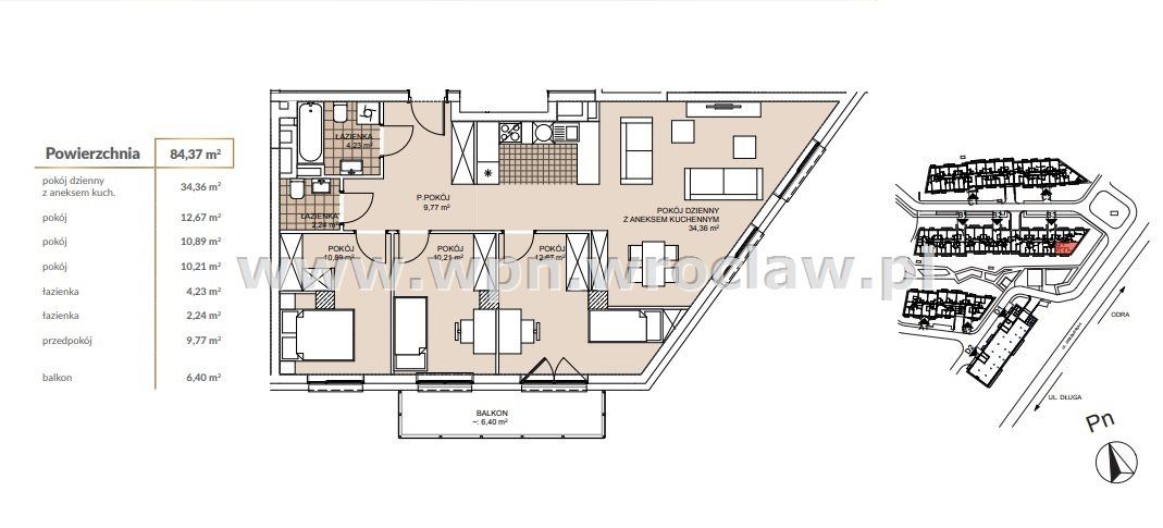 Mieszkanie 4-pokojowe Wrocław Szczepin. Zdjęcie 2