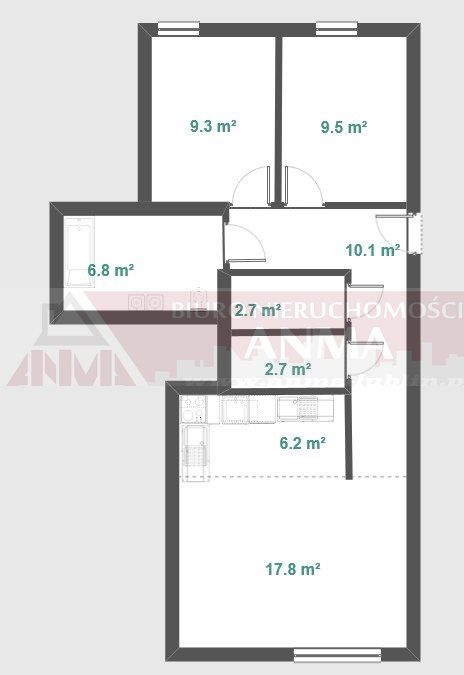 Mieszkanie 3-pokojowe Ruda Śląska Ruda, ul. Zofii Nałkowskiej. Zdjęcie 16