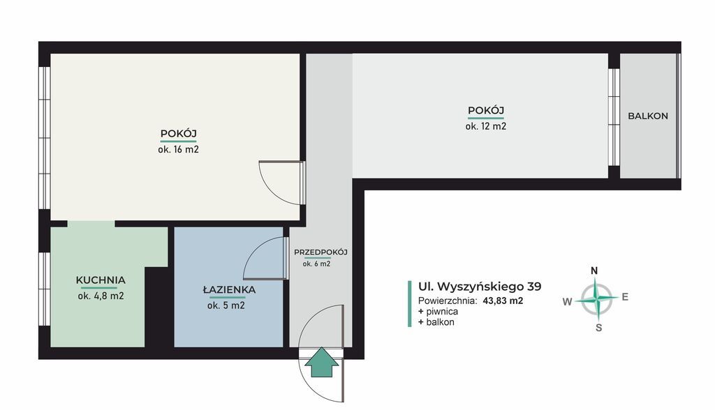 Mieszkanie 2-pokojowe Szczecinek, ul. kard. Stefana Wyszyńskiego. Zdjęcie 32
