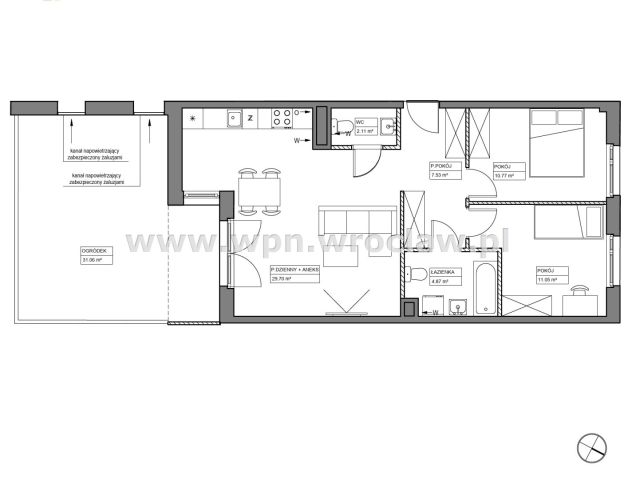 Mieszkanie 3-pokojowe Wrocław Tarnogaj. Zdjęcie 2