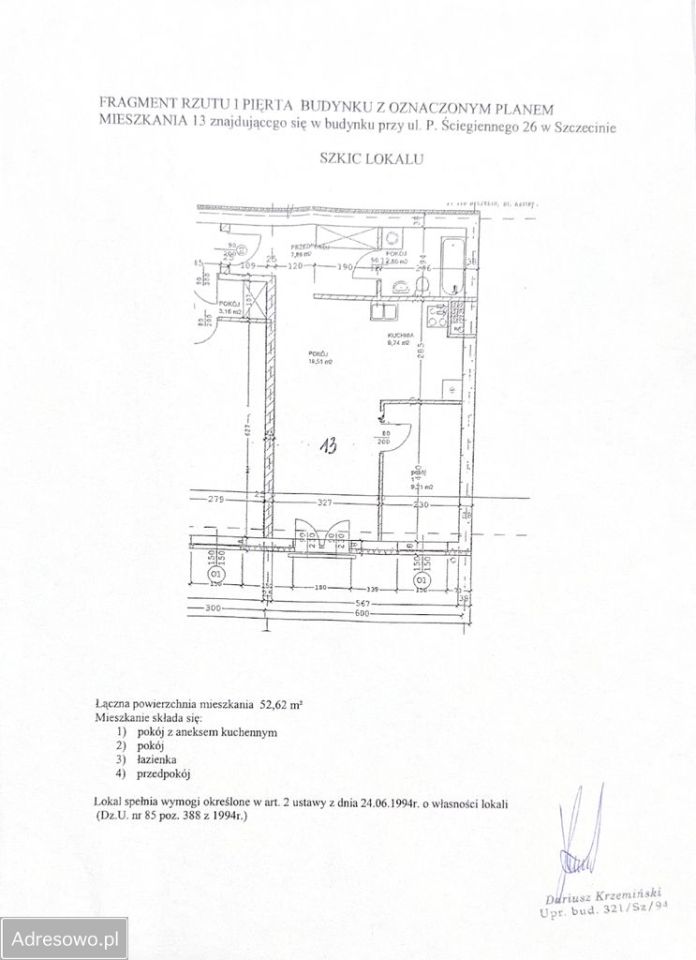 Mieszkanie 2-pokojowe Szczecin Centrum, ul. ks. Piotra Ściegiennego. Zdjęcie 13