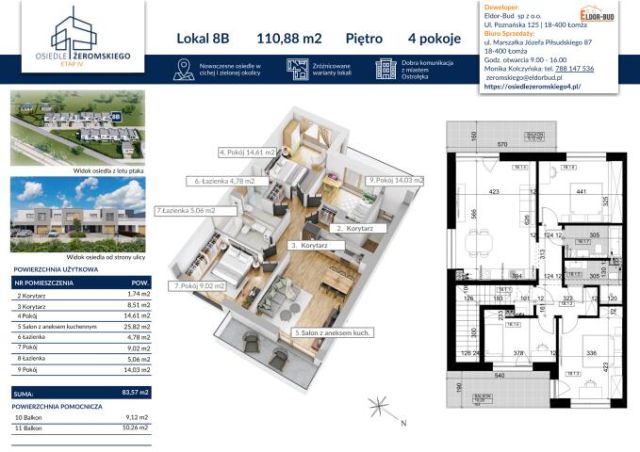 dom szeregowy, 4 pokoje Ostrołęka, ul. Stefana Żeromskiego. Zdjęcie 7