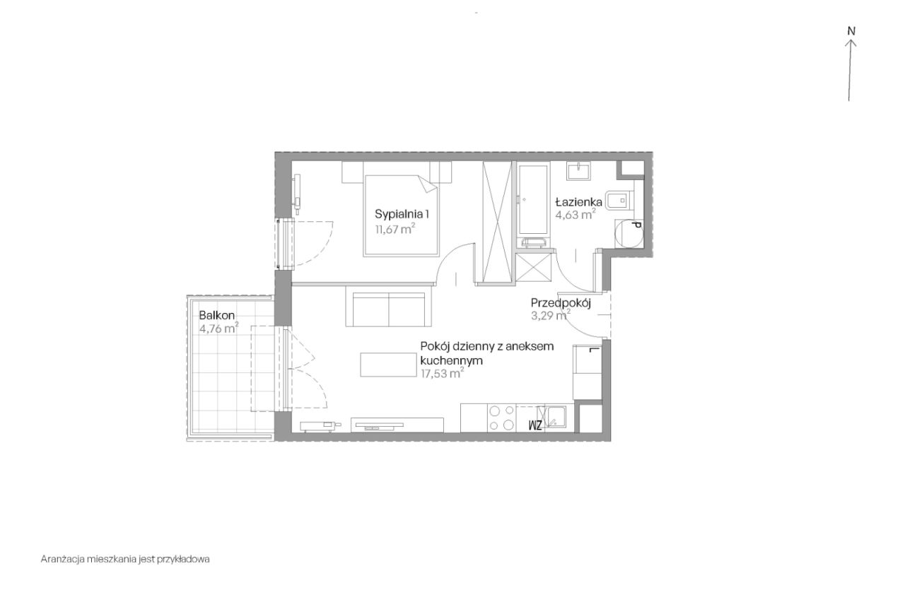 Mieszkanie 2-pokojowe Kraków Czyżyny, ul. Romana Ciesielskiego. Zdjęcie 14