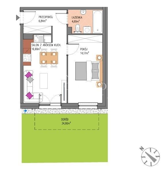 Mieszkanie 2-pokojowe Siechnice. Zdjęcie 6