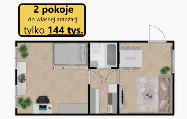 Mieszkanie 2-pokojowe Brzeg Dolny, ul. Jana Kochanowskiego. Zdjęcie 1