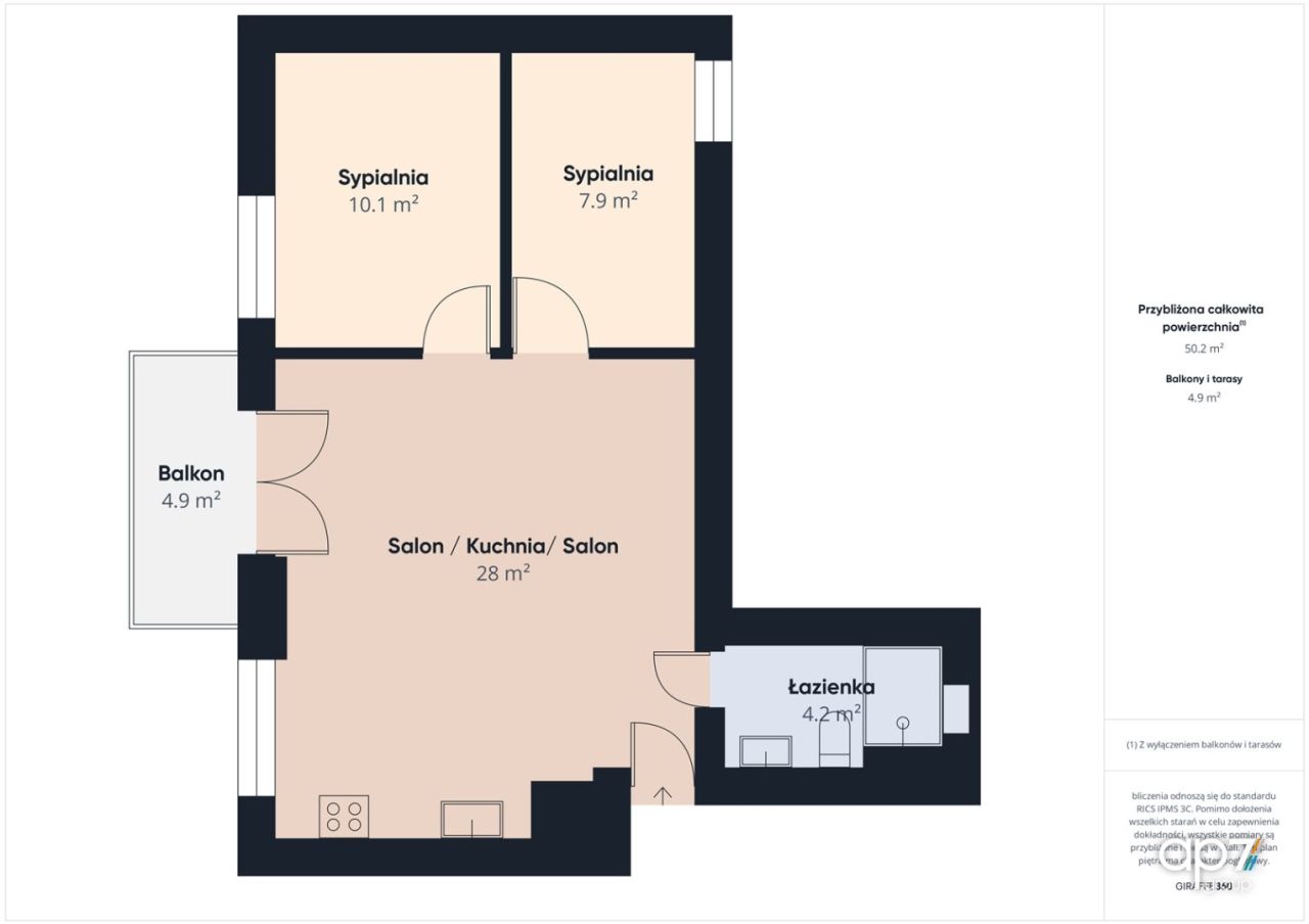 Mieszkanie 3-pokojowe Kraków Prądnik Biały, ul. Zygmunta Glogera. Zdjęcie 14