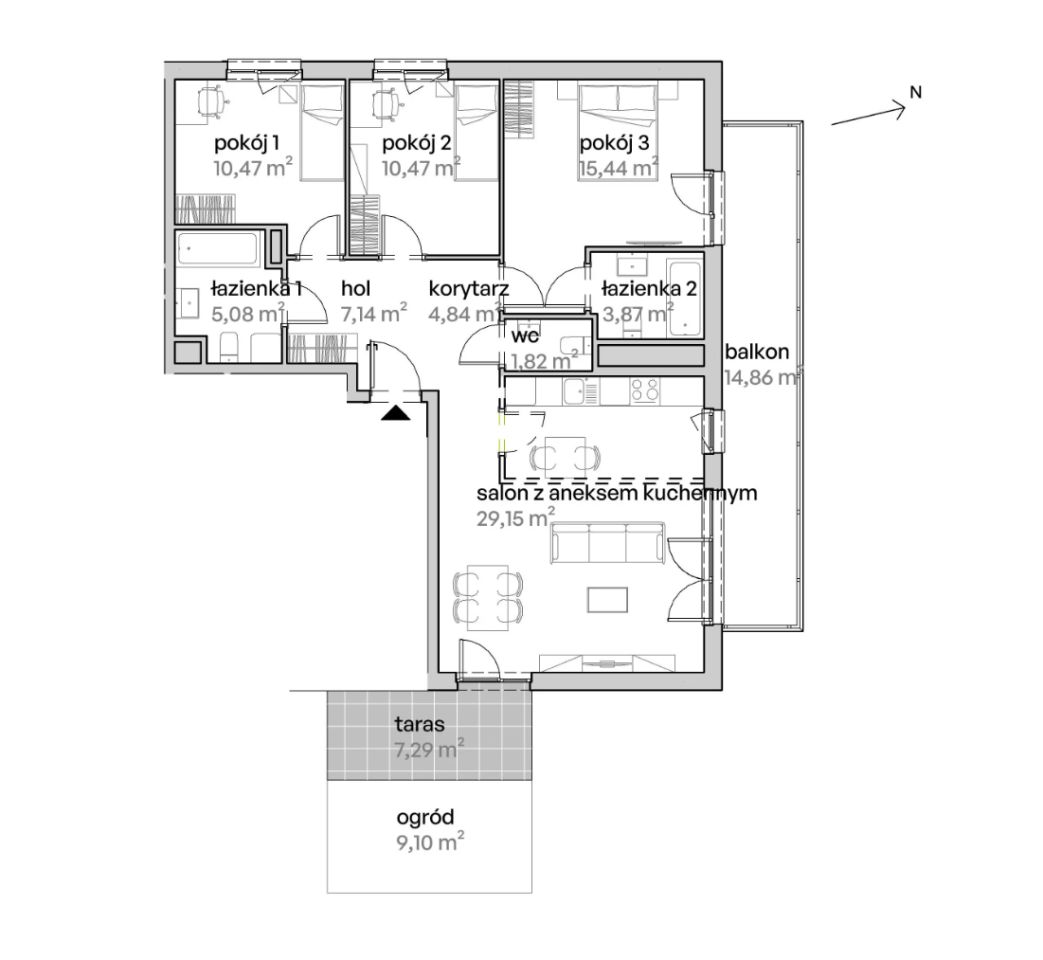 Mieszkanie 4-pokojowe Poznań Starołęka, ul. Unii Lubelskiej. Zdjęcie 7