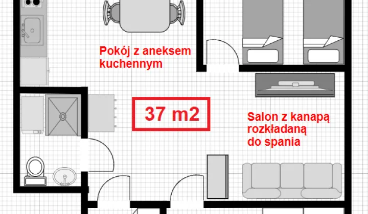 Mieszkanie 2-pokojowe Mińsk Mazowiecki Centrum, ul. 1 PLM Warszawa