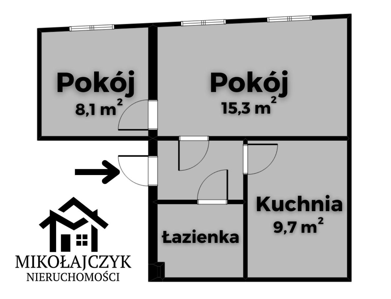 Mieszkanie 2-pokojowe Bartoszyce, pl. Konstytucji 3 Maja. Zdjęcie 9