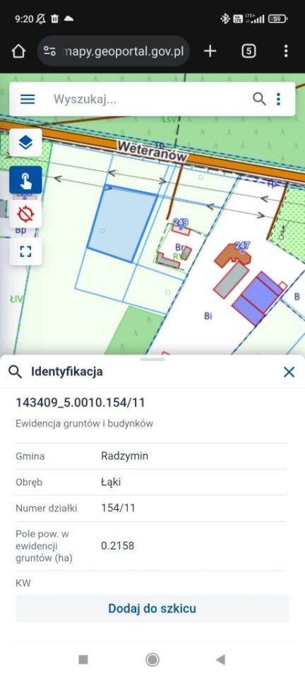 Działka rolno-budowlana Łąki