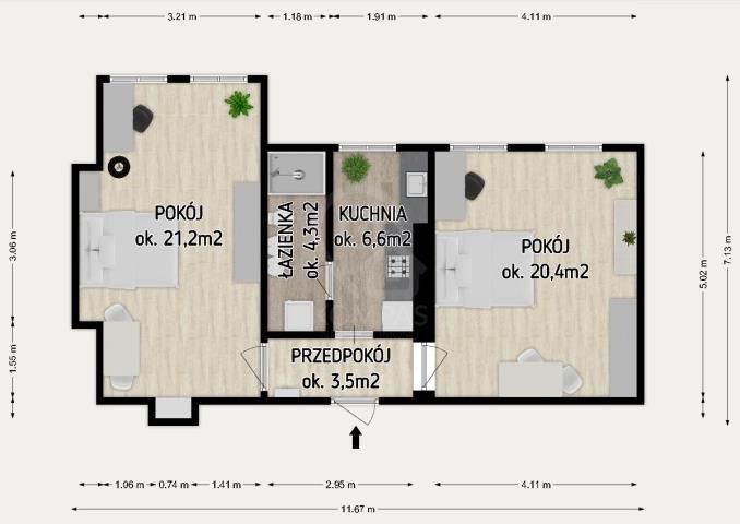 Mieszkanie 2-pokojowe Wrocław Śródmieście, ul. Chemiczna. Zdjęcie 15