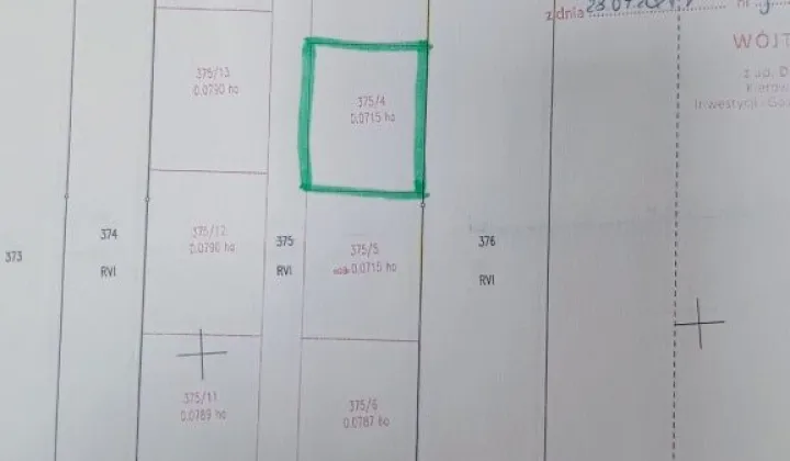 Działka budowlana Wtórek, ul. Zielona