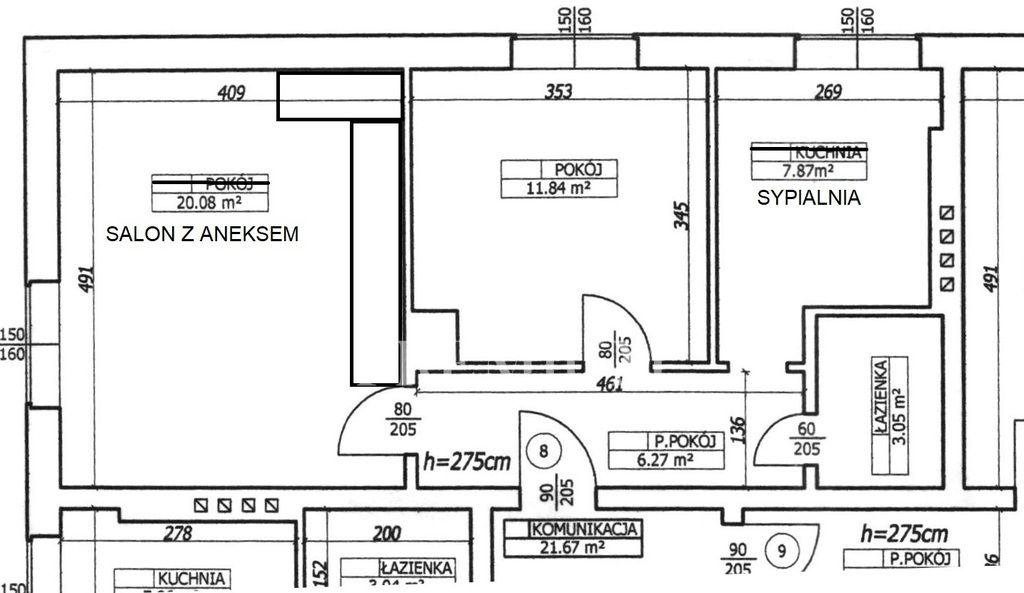 Mieszkanie 3-pokojowe Bydgoszcz Kapuściska. Zdjęcie 8