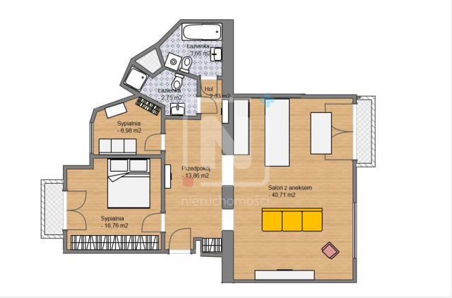 Mieszkanie 3-pokojowe Warszawa Powiśle, ul. Dobra. Zdjęcie 14