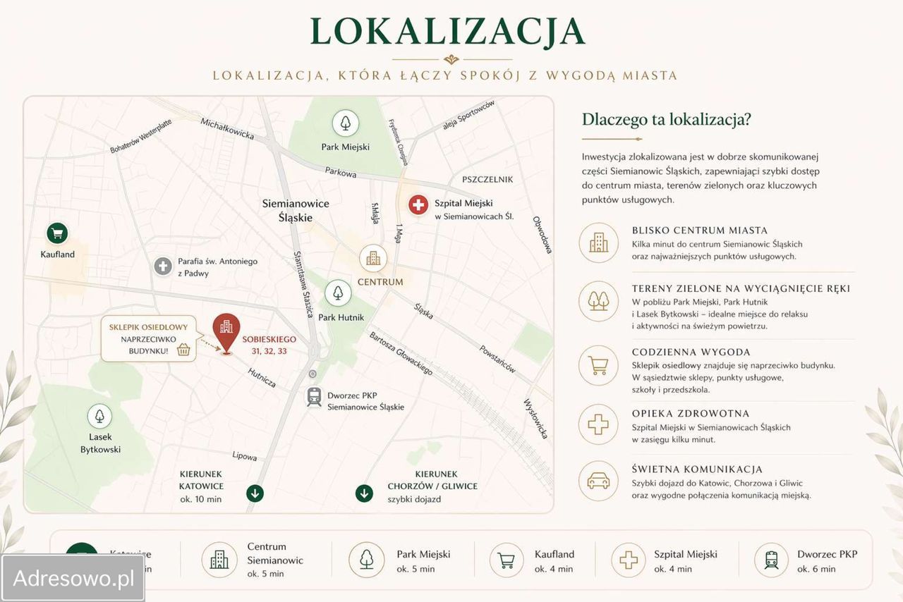 Mieszkanie 3-pokojowe Siemianowice Śląskie Centrum, ul. Jana Sobieskiego. Zdjęcie 2