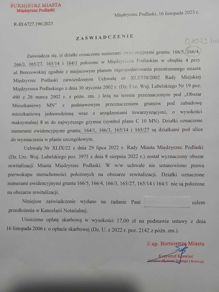 Działka budowlana Międzyrzec Podlaski, ul. Berezowska. Zdjęcie 5