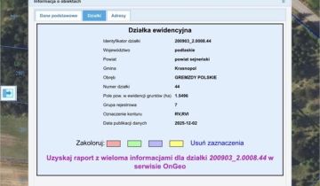 Działka rolno-budowlana Gremzdy Polskie