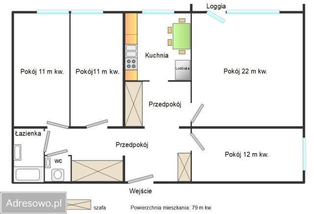 Mieszkanie 4-pokojowe Warszawa Gocław, ul. gen. Augusta Emila Fieldorfa. Zdjęcie 17