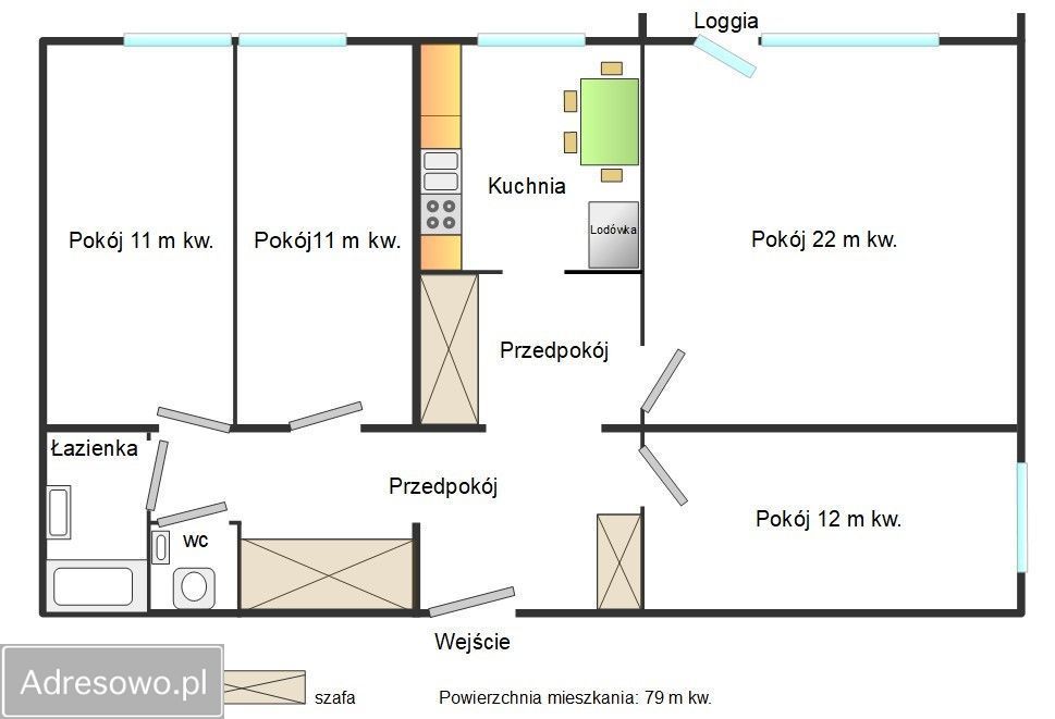 Mieszkanie 4-pokojowe Warszawa Gocław, ul. gen. Augusta Emila Fieldorfa. Zdjęcie 17