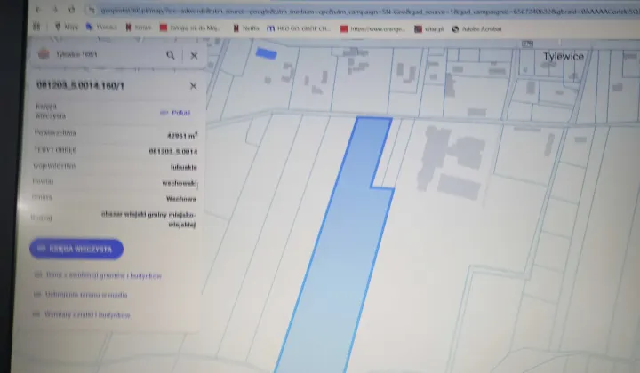 Działka rolna Tylewice