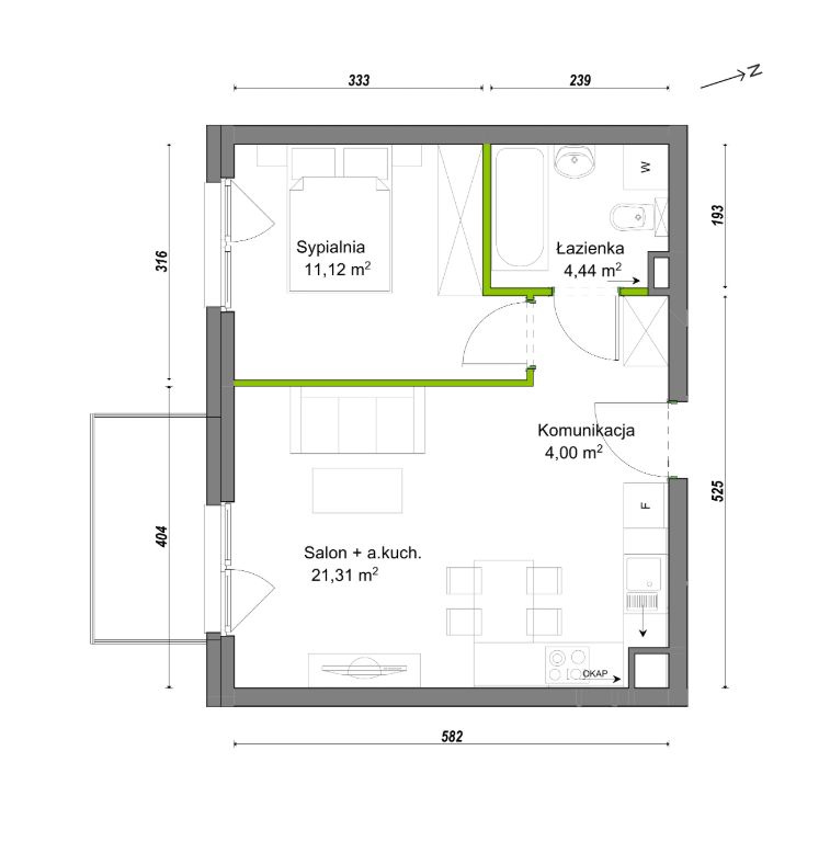 Mieszkanie 2-pokojowe Wrocław Ołtaszyn, ul. Orawska. Zdjęcie 8