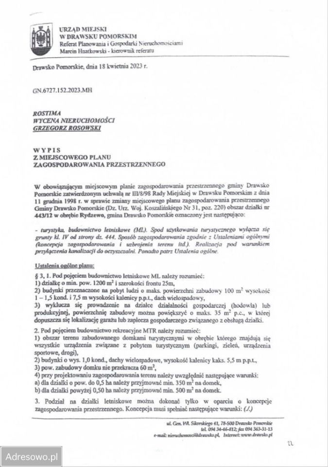 Działka budowlana Rydzewo. Zdjęcie 6