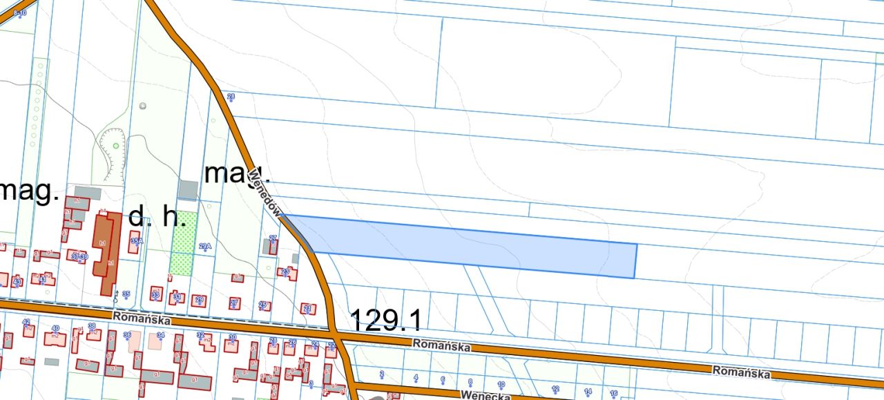 Działka rolno-budowlana Kalisz Piwonice-Kolonia, ul. Wenedów