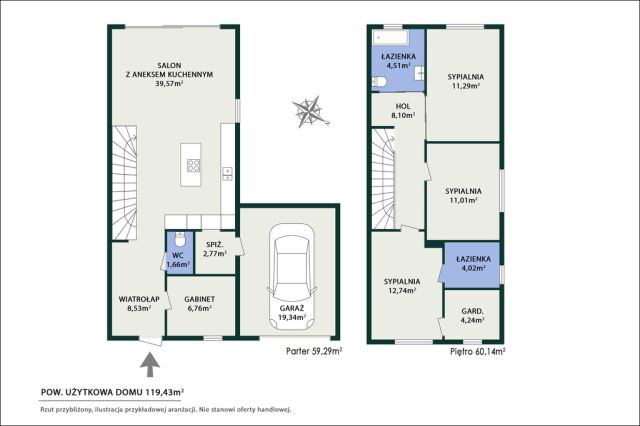 bliźniak, 4 pokoje Dawidy Bankowe, ul. Hajduczka. Zdjęcie 17