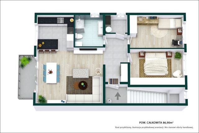 Mieszkanie 3-pokojowe Warszawa Wawer, ul. Borków. Zdjęcie 9