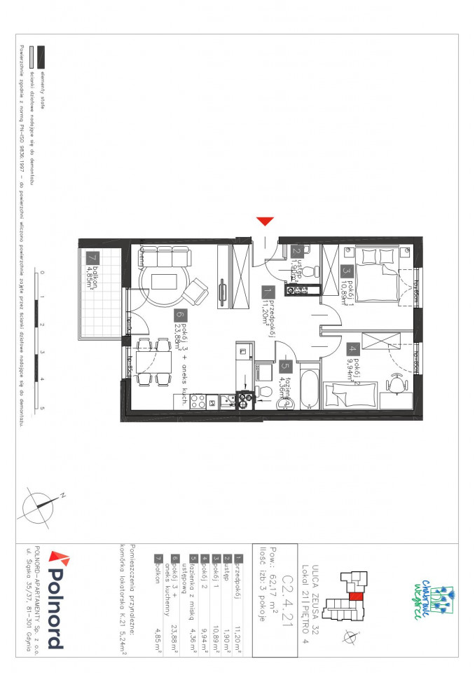Mieszkanie 3-pokojowe Kowale, ul. Zeusa. Zdjęcie 7